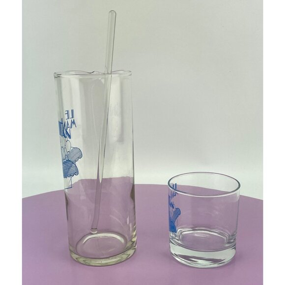 Vintage Manhattan mixer set, drink mixer, glass mixer and tumbler, 1980s barware - Picture 5 of 8